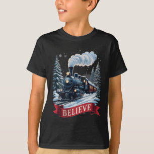 Camiseta Tudo a bordo do Polar Express Natal Norte Xmas