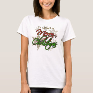 Camiseta Tudo bem dizer "Camiseta Feliz de Natal": "Longa D