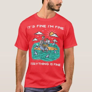 Camiseta Tudo bem, estou bem, está tudo bem, esqueleto liga