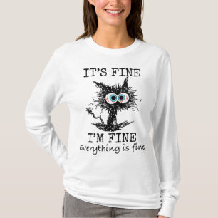 Camiseta Tudo bem, estou bem, tudo é um Pai de Gato bem eng