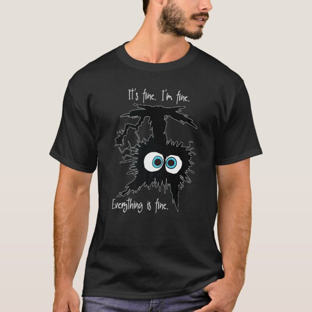 Camiseta Tudo Bem Estou Bem Tudo Está Bem  De Cabeça Para B (Frente)