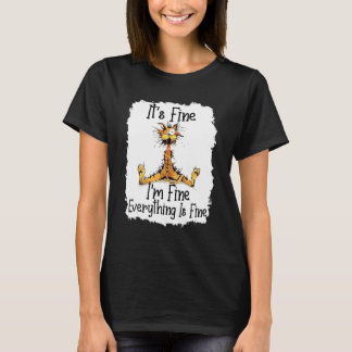 Camiseta Tudo Bem Estou Bem Tudo Está Bem  Fofo Preto