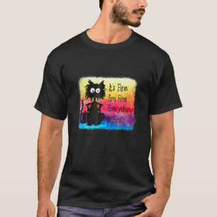 Camiseta Tudo Bem Estou Bem Tudo Está Bem Gato Preto Ie