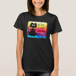 Camiseta Tudo Bem Estou Bem Tudo Está Bem Gravata de Gato