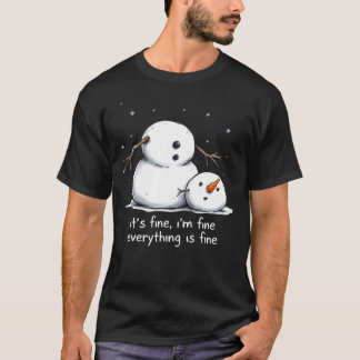 Camiseta Tudo Bem Estou Bem Tudo Está Bem Palhaço de Neve E