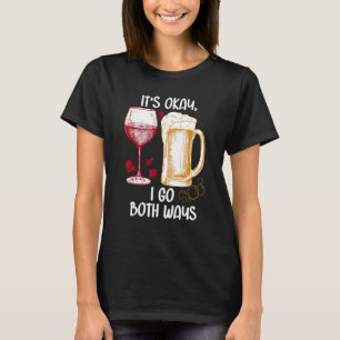 Camiseta Tudo bem, eu vou para as duas maneiras do vinho da