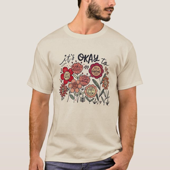 Camiseta Tudo bem ser boho Conscientização da Saúde Mental  (Frente)