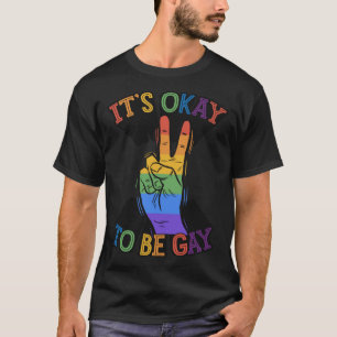 Camiseta Tudo bem ser Gay Ally Peace Sign Hand LGBTQ All