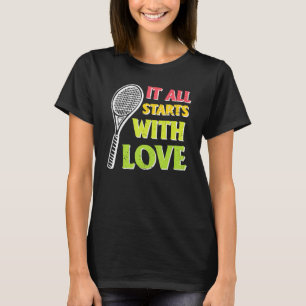 Camiseta Tudo Começa Com O Amor Tênis Racket Spor