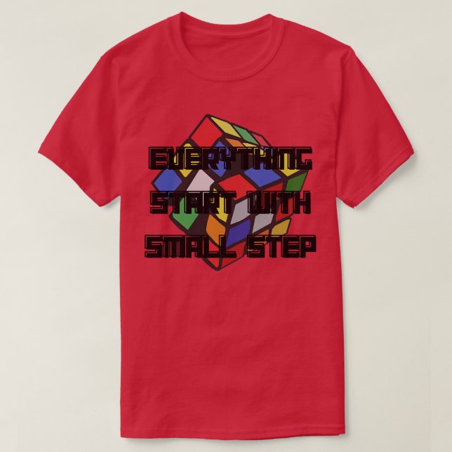 Camiseta tudo começa com o pequeno passo 1 (Frente do Design)