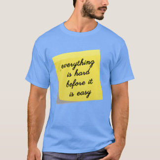 Camiseta Tudo é difícil citação inspiradora retrô