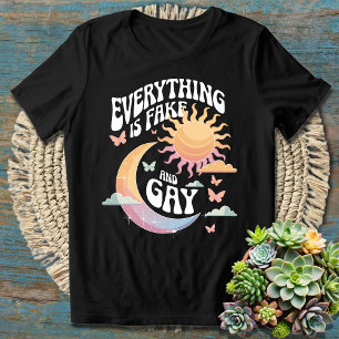Camiseta "Tudo É Falso E Gay - Humor Sarcástico