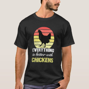 Camiseta Tudo É Melhor Com Frangos - Fazendeiro Chicke