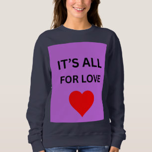 Camiseta Tudo É Pelo Amor Camisola de Coração Vermelho