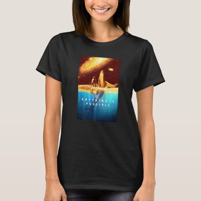 Camiseta Tudo É Possível Mar E Galáxia (Frente)