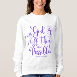 Camiseta Tudo é possível - Matthew 19:26 Roxo
