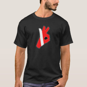Camiseta Tudo está Ok sinal de mergulho bandeira de mergulh