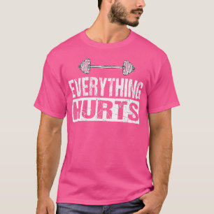 Camiseta Tudo Magoa Engraçada Piada de Workout Barbell