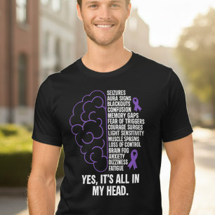 Camiseta Tudo Na Minha Cabeça Conscientização da Epilepsia