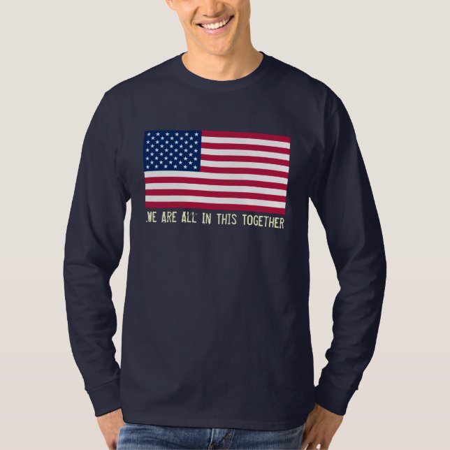 Camiseta Tudo nesta Capa longa T da bandeira junto (Frente)