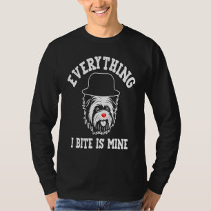 Camiseta Tudo O Que Eu Mordo É Meu Cachorro Terrier Yorkshi