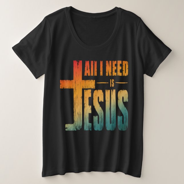 CAMISETA TUDO O QUE EU PRECISO É JESUS (Frente do Design)