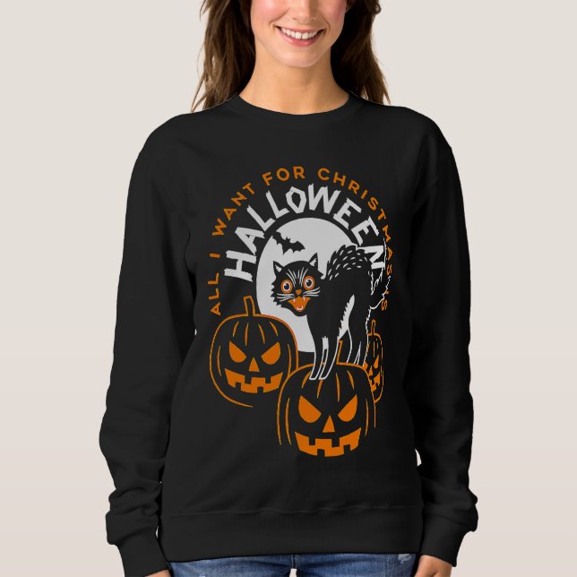 Camiseta Tudo O Que Eu Quero É Pumpkin De Gato De Halloween (Frente)