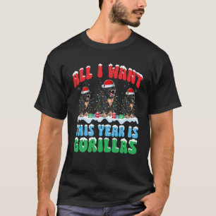 Camiseta Tudo o que eu quero este ano é que Gorilla Vista o