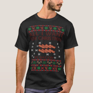 Camiseta Tudo O Que Eu Quero Para O Natal É Bacon Xmas Suad