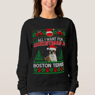 Camiseta Tudo O Que Eu Quero Para O Natal É Boston Terrier