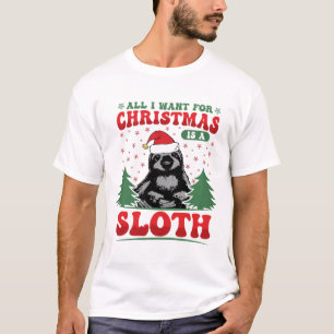 Camiseta Tudo o que Eu Quero para o Natal é uma Preguiça