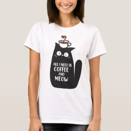 Camiseta Tudo o que Preciso é Café e Meow
