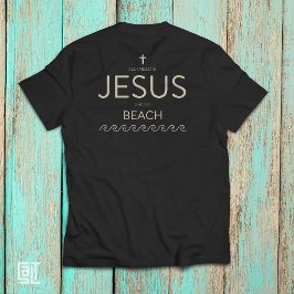 Camiseta Tudo o que Preciso é Jesus e a Praia Citação Crist