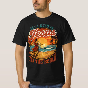 Camiseta Tudo o que preciso é Jesus e a Praia, Cristão