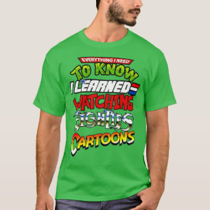 Camiseta Tudo O Que Preciso Saber De Cartoons Oitenta