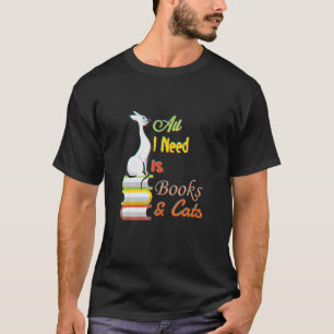 Camiseta Tudo O Que Preciso São Livros E Gatos Livro Amo