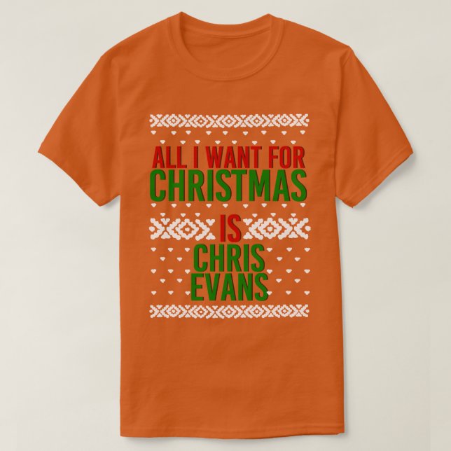 Camiseta Tudo O Que Quero É O Natal Do Chris Evans (Frente do Design)