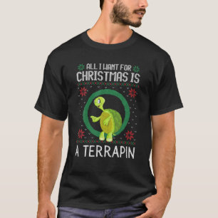Camiseta Tudo O Que Quero É Um Terrapin Engraçado Xmas