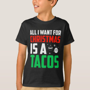 Camiseta Tudo O Que Quero É Uma Comida Rápida Tacos Xmas