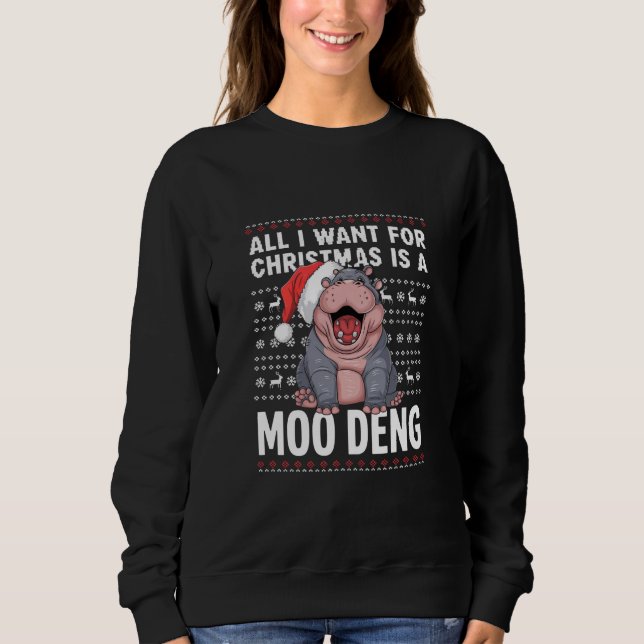 Camiseta Tudo o que quero no Natal é um Moo Deng (Frente)