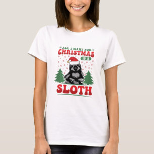 Camiseta Tudo o que quero no Natal é um Sloth