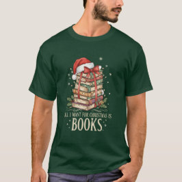 Camiseta Tudo o que Quero no Natal são Livros