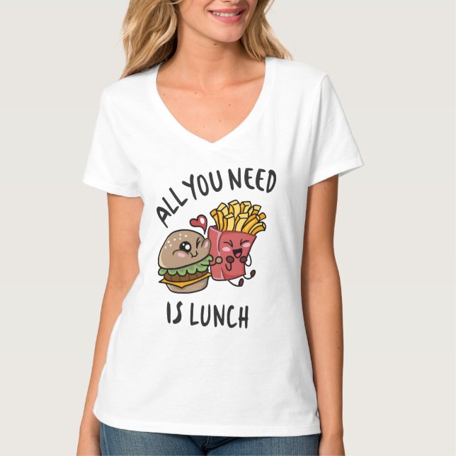 Camiseta Tudo o que você precisa é almoço (Frente)