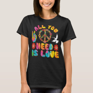Camiseta Tudo o que você precisa é sinal de paz de empate d
