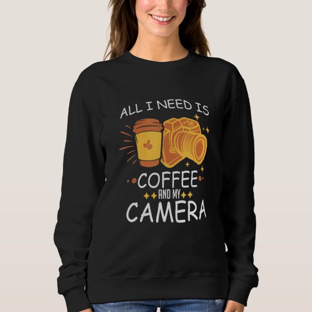 Camiseta Tudo Que Eu Precisava É Café E Minha Câmera Fotogr (Frente)