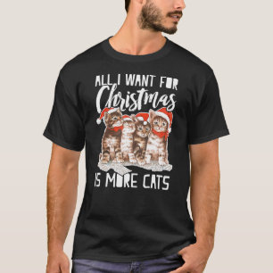 Camiseta Tudo Que Eu Quero No Natal É Mais Gatos Engraçados