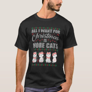 Camiseta Tudo Que Eu Quero No Natal É Mais Gatos Fofos Feio