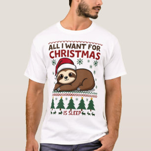 Camiseta Tudo Que Eu Quero No Natal É Sono - Natal Divertid