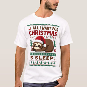 Camiseta Tudo Que Eu Quero Para o Natal É Sono - Natal Dive