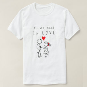 Camiseta Tudo Que Precisamos É De Amor - Casal Romântico